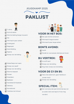 Paklijst – jeugdkamp 2025